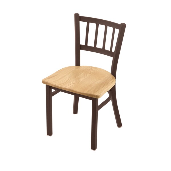 610 Contessa 18" Chair with Bronze Finish and Natural Oak Seat
